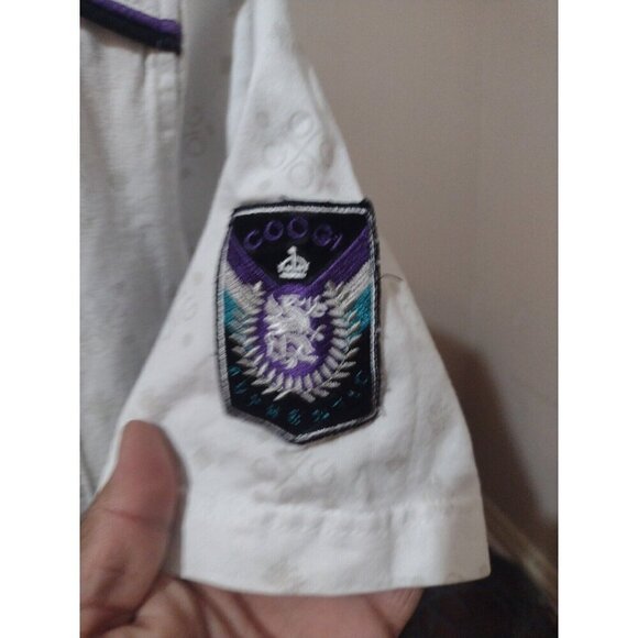 COOGI Shirt Men XL Short Sleeve T-Shirt Graphic Logo Zipper Pocket White Cotton - Picture 5 of 13